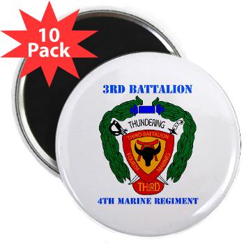 3B4M - M01 - 01 - 3rd Battalion 4th Marines with Text - 2.25" Magnet (10 pack)